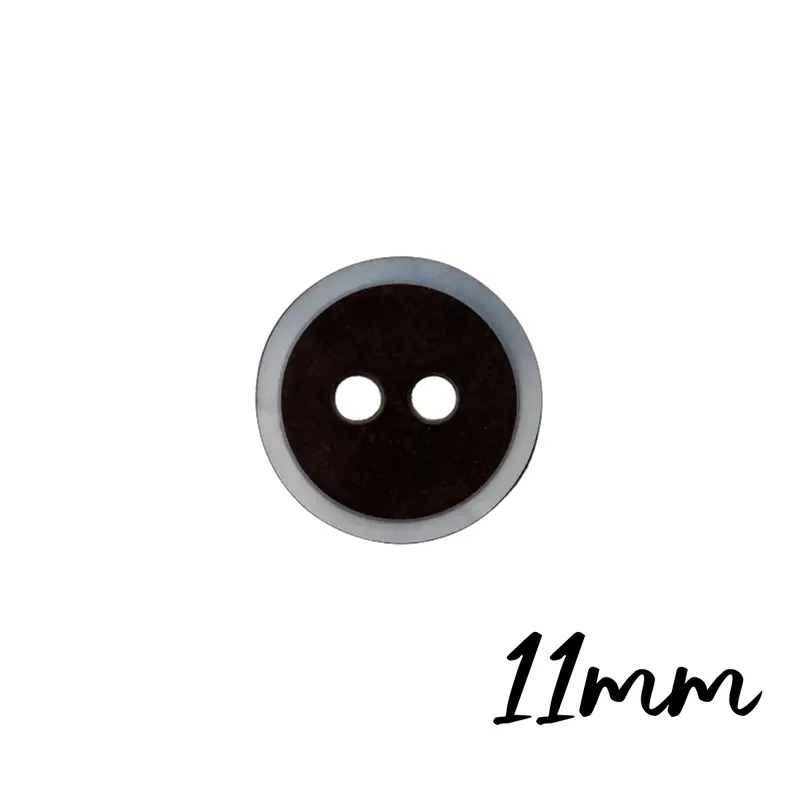 kleiner runder Knopf schwarz 11mm 2 Loch – Zierknopf Blusenknopf Kleiderknopf Markenware