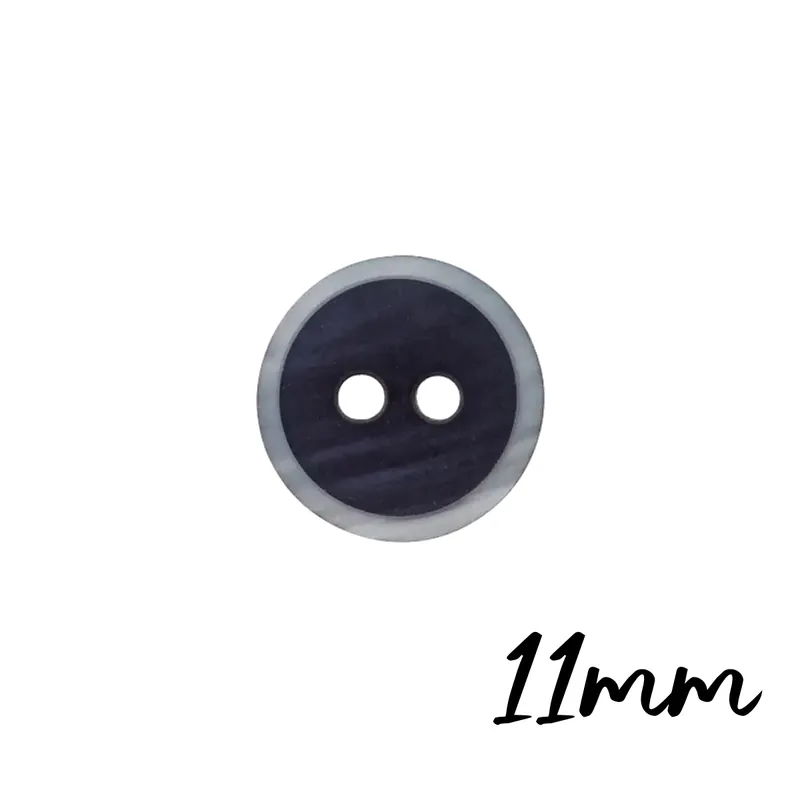 Top-Preis kleiner runder Knopf navy 11mm 2 Loch – Zierknopf Blusenknopf Kleiderknopf