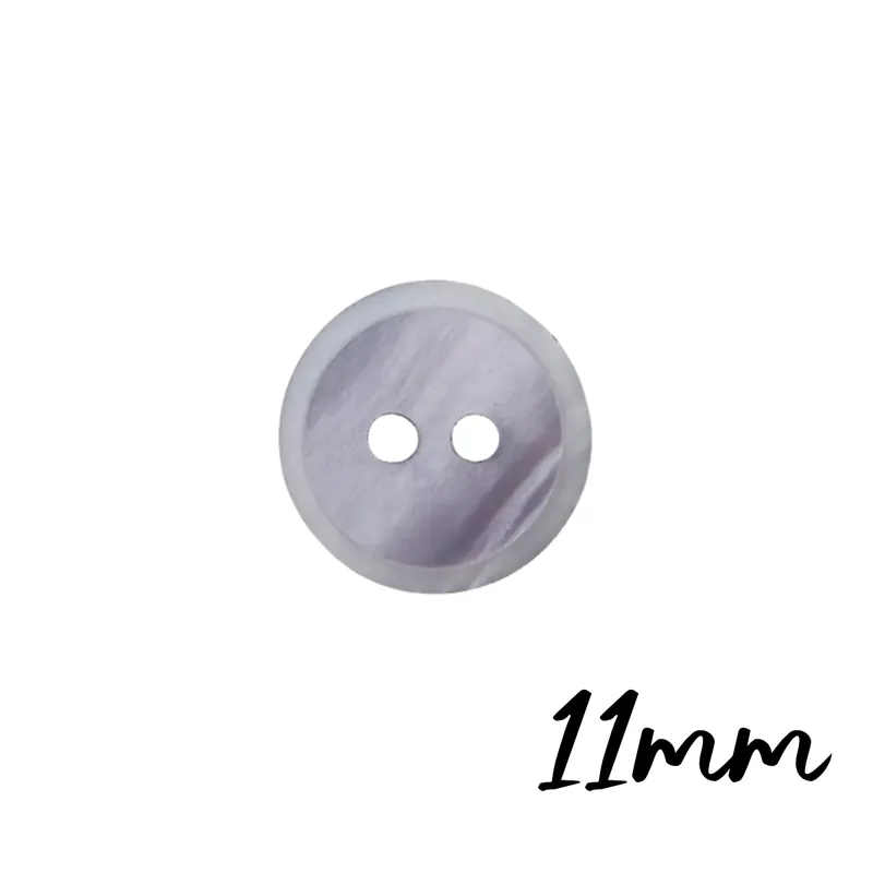 Echt kleiner runder Knopf flieder 11mm 2 Loch – Zierknopf Blusenknopf Kleiderknopf