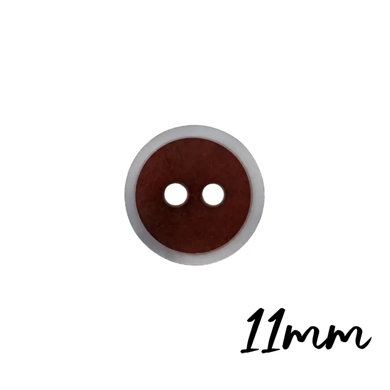 kleiner runder Knopf dunkelbraun 11mm 2 Loch – Zierknopf Blusenknopf Kleiderknopf Preis Gesenkt