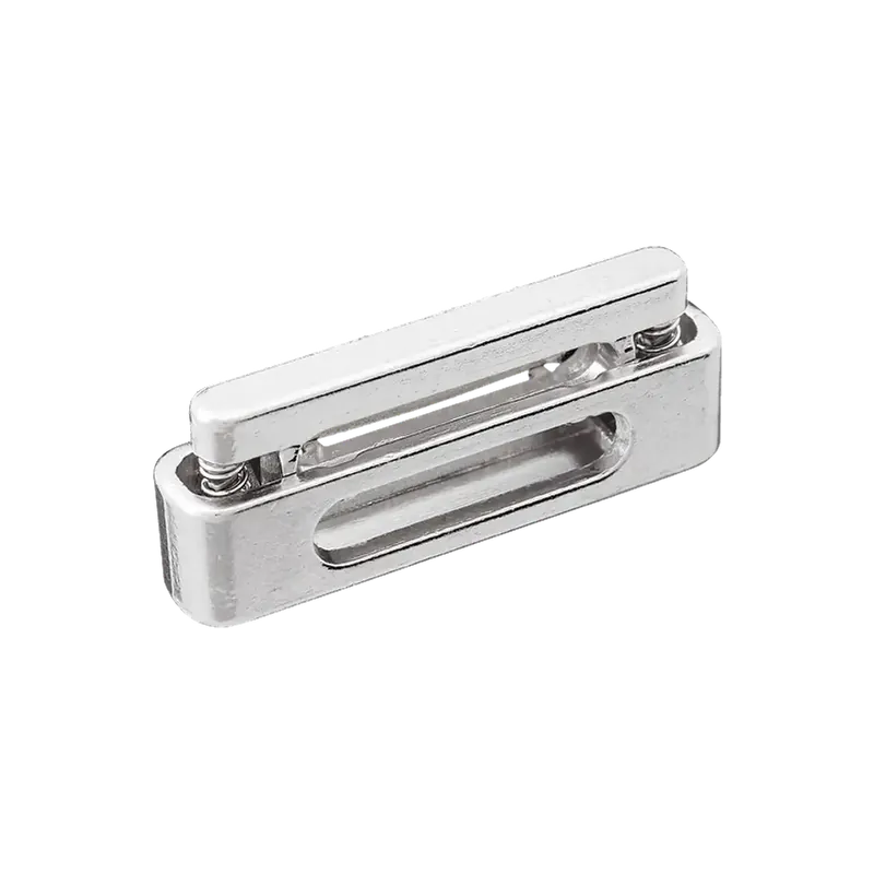 Aktuell Maxi Kordelstopper silber länglich aus Metall für Bänder und flache Kordel bis 1,5cm Breite