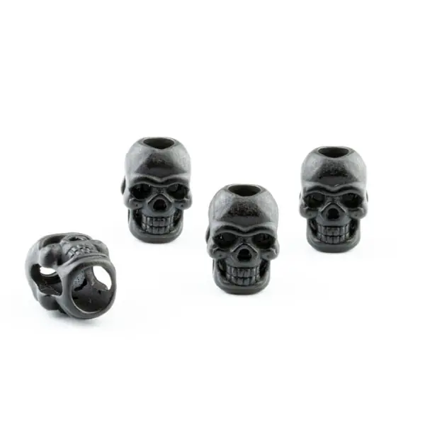 Kordelenden Totenkopf schwarz für 5-7mm dicke Kordeln – Skull black Neu