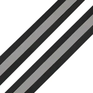 Reflektorband schwarz silber 2,5cm breit - Reflexband reflektiert im Dunkeln für mehr Sichtbarkeit Geld-Zurück-Garantie