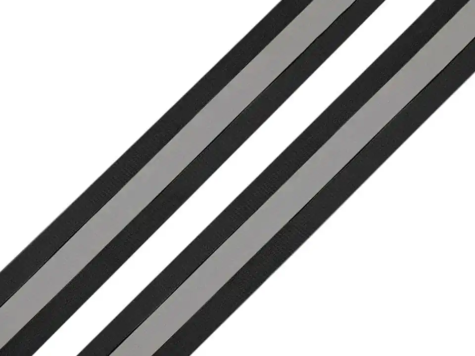 Reflektorband schwarz silber 2,5cm breit – Reflexband reflektiert im Dunkeln für mehr Sichtbarkeit Geld-Zurück-Garantie