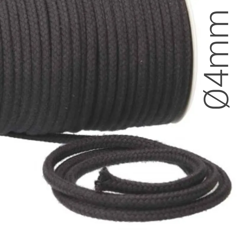 Baumwoll Kordel Ø4mm anthrazit – dünnes Kordelband für Hoodie, Rucksack & Co. Nur Heute