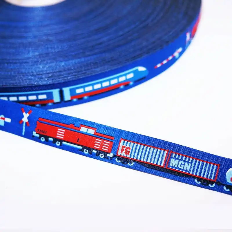 Sale Webband Unterwegs mit der Eisenbahn – 1,5cm breit von Blaubeerstern