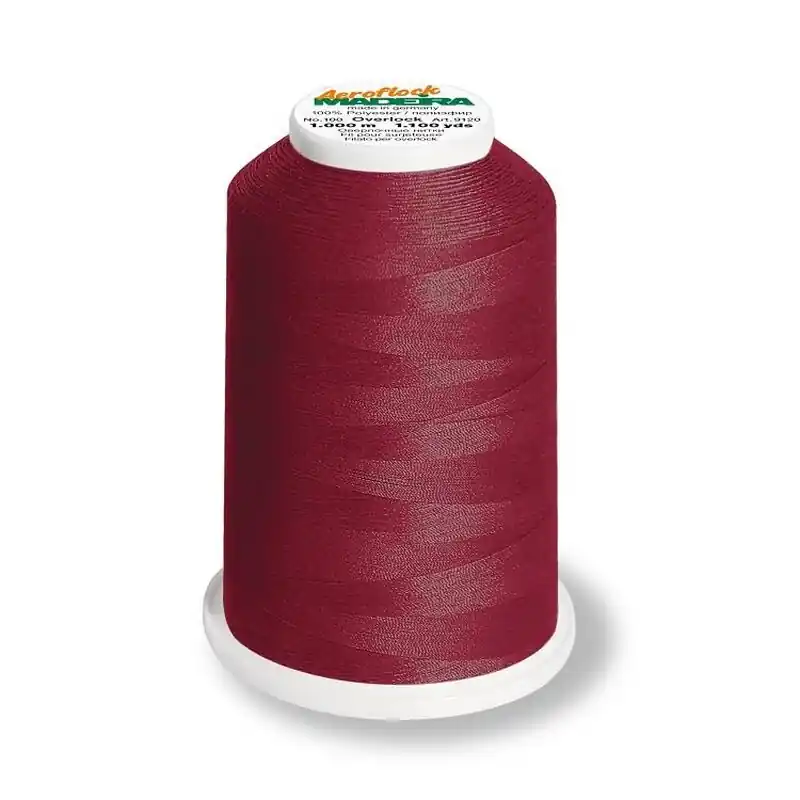 Direktkauf Aeroflock 100 bordeaux rot – 1000m Bauschgarn von Madeira – Overlock Garn