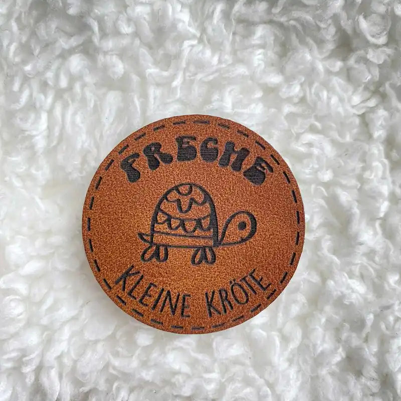 Aufnäher Label – Schildkröte rund braun – für einzigartige Nähprojekte, Strickwerke & Gebasteltes Rabatt