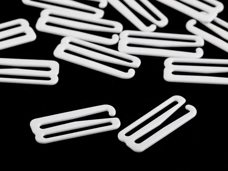 Bikini Badeanzug BH Trägerhemd Haken aus Metall 25mm weiß Limited Edition