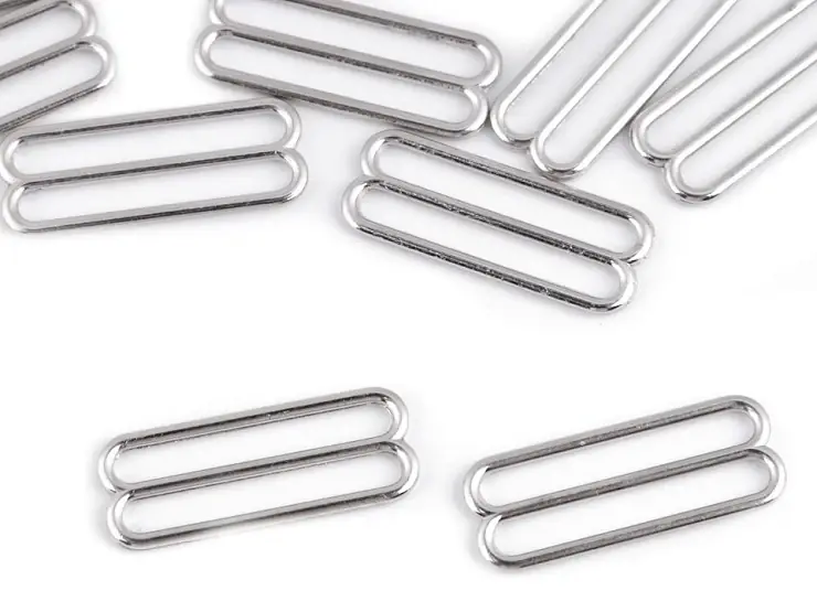 Kostenloser Versand Bikini Badeanzug BH Trägerhemd Versteller aus Metall 25mm silber