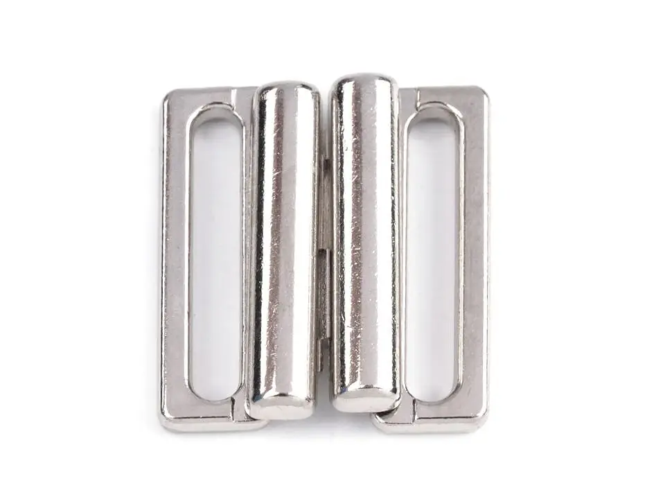 Bikini Badeanzug oder BH Verschluss aus Metall 20mm silber Schneller Versand