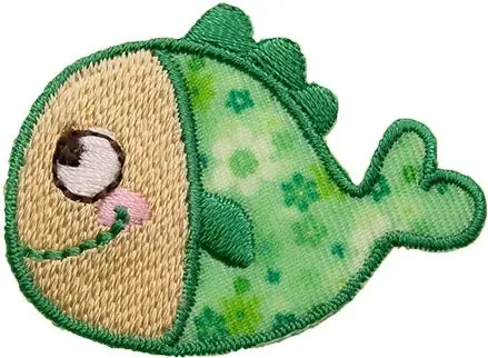 Bügelbild kleiner Fisch grün – Applikation zum aufbügeln Top-Qualität