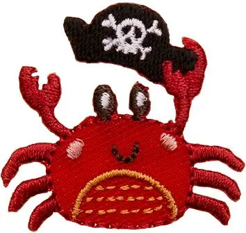 Bügelbild maritim kleine Piraten Krabbe rot – Applikation zum aufbügeln Finale Aktion