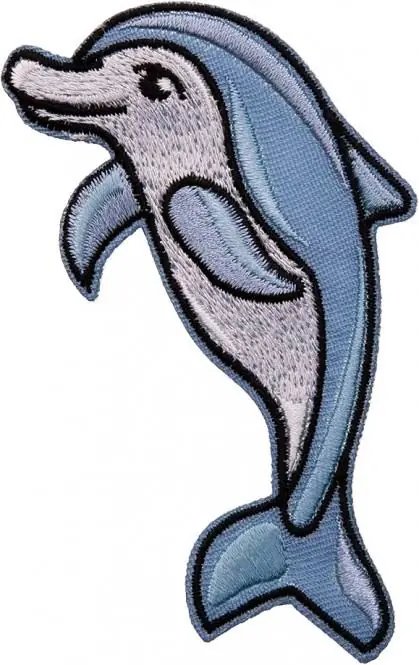 Bügelbild Delfin großer Fisch blau – Applikation zum aufbügeln Must-Have