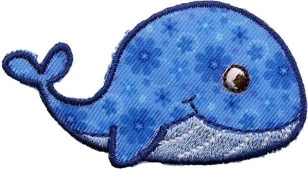 Neuheit Bügelbild kleiner Wal Fisch blau – Applikation zum aufbügeln
