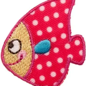 Bügelbild kleiner Fisch pink - Applikation zum aufbügeln Echt