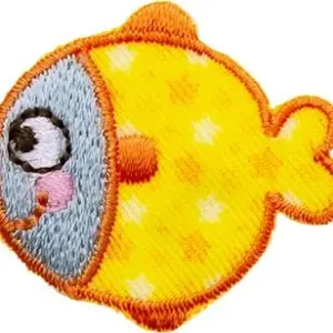 Bügelbild kleiner Fisch gelb - Applikation zum aufbügeln Geprüft