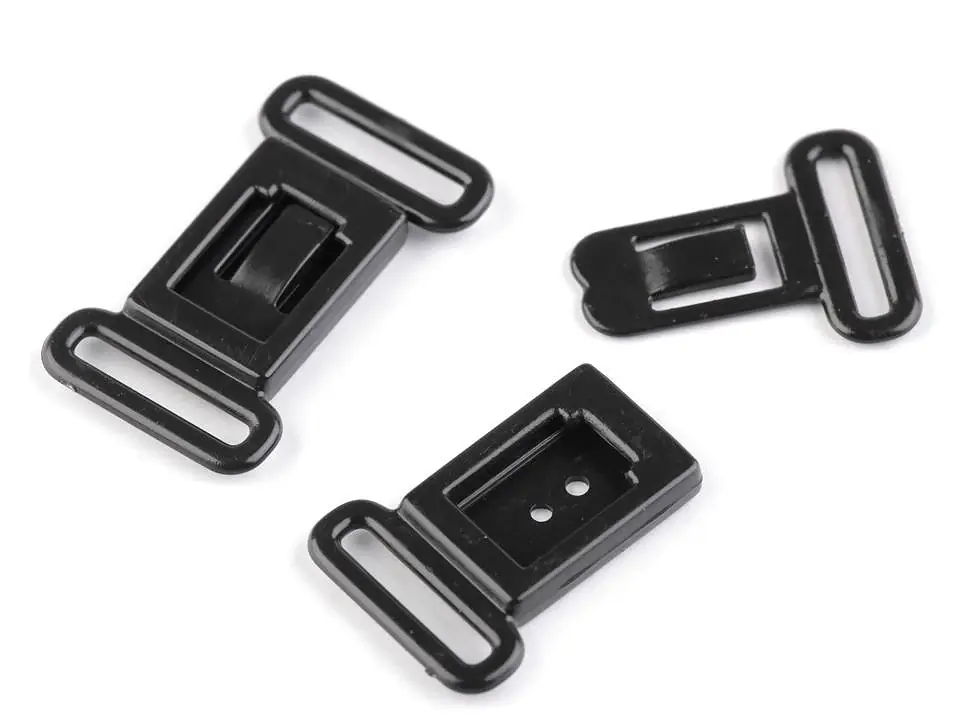 Mini Steckschnalle aus Kunststoff 12mm schwarz für Bikini Badeanzug BH Fliege Krawatte Kostenloser Versand