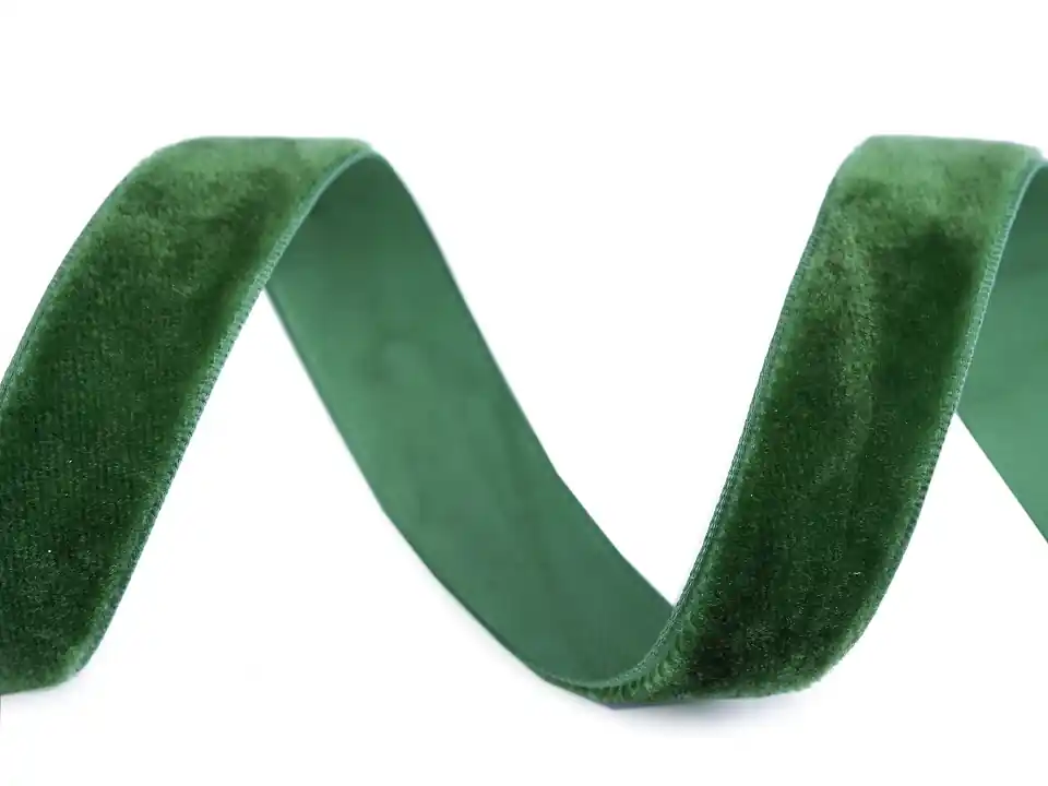 Sichere Zahlung Samtband dunkelgrün 15mm breit – velvet ribbon dark green