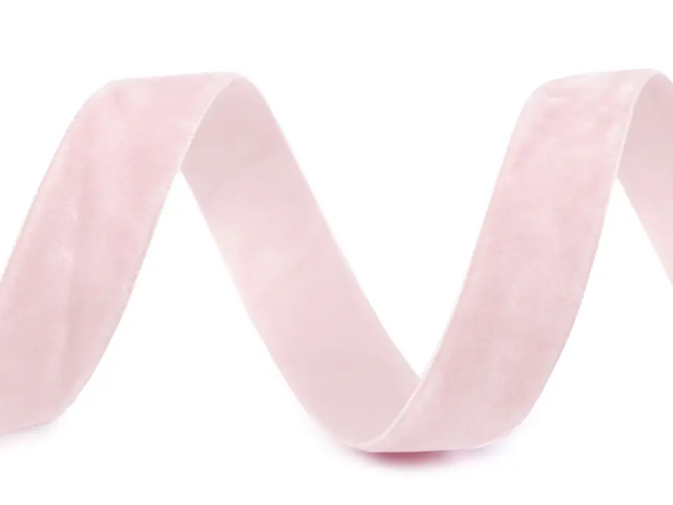 Samtband zartes rosa 15mm breit – velvet ribbon powder rose Aktuell