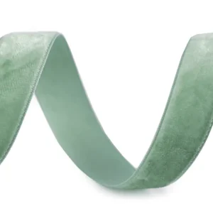 Samtband mint grün 15mm breit – velvet ribbon salbei Top-Preis
