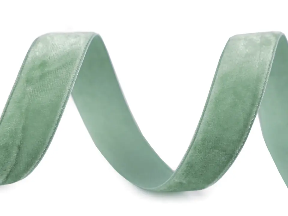 Samtband mint grün 15mm breit – velvet ribbon salbei Top-Preis