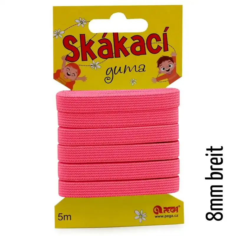 Heißes Angebot 5m schmales Gummiband neon pink – 8mm breit