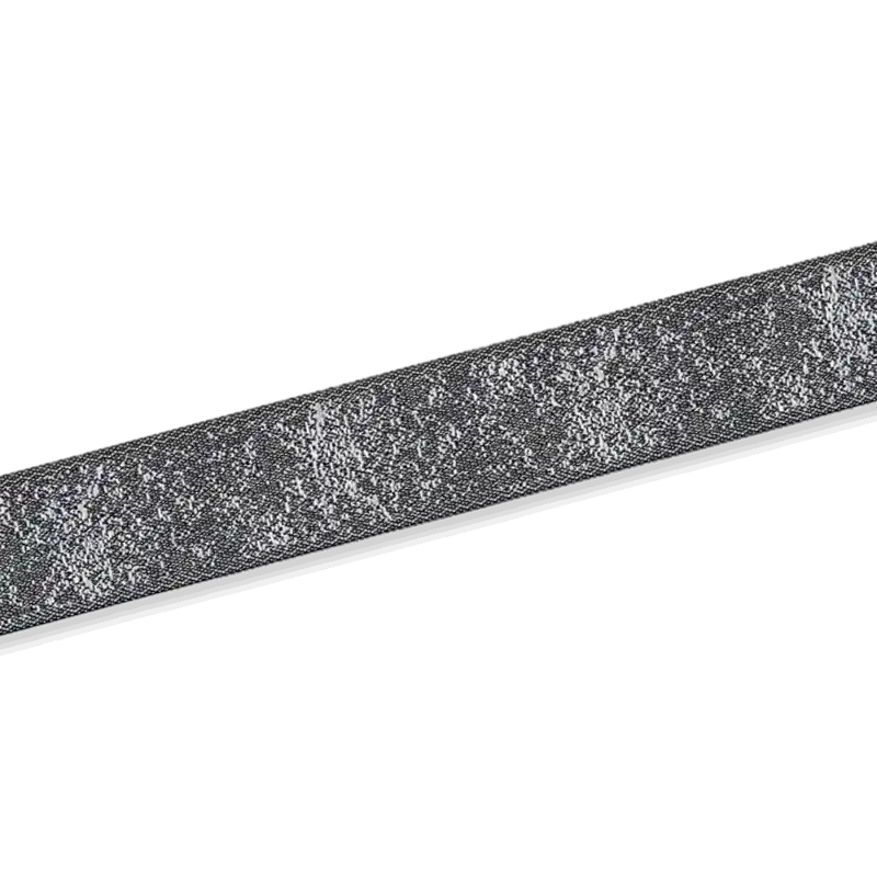 Edles Webband silber grau metallic – 1,5cm breit Batik Camouflage Expressversand