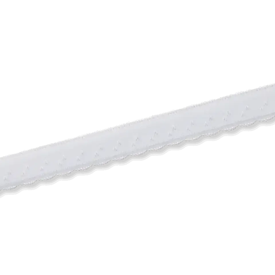 Jetzt Bestellen elastisches Y Einfassband weiß 11mm breit – Einfassgummi mit Spitze Bogenkante