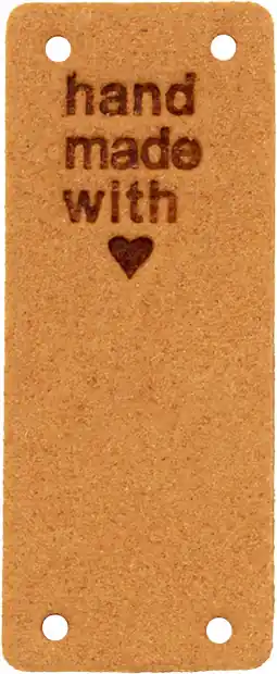Kunstleder Label handmade with ❤️ gelb – für deine Nähprojekte, Strickwerke & Gebasteltes Großhandel