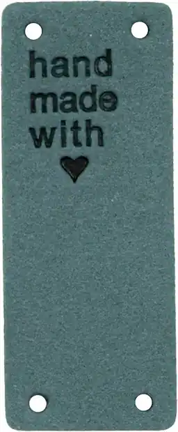 Kunstleder Label handmade with ❤️ petrol – für deine Nähprojekte, Strickwerke & Gebasteltes Garantierte Lieferung