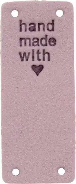 Kunstleder Label handmade with ❤️ flieder – für deine Nähprojekte, Strickwerke & Gebasteltes Exklusiv