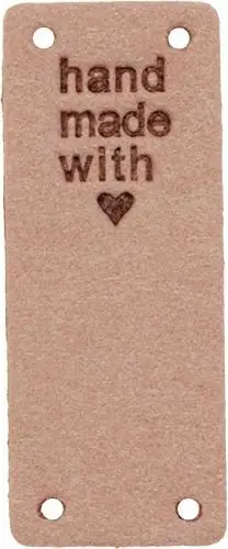 Kunstleder Label handmade with ❤️ beige – für deine Nähprojekte, Strickwerke & Gebasteltes Angebot