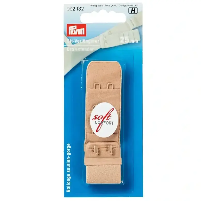 BH-Verlängerer von Prym 25mm breit mit 3×2 Haken in haut nude Highlight