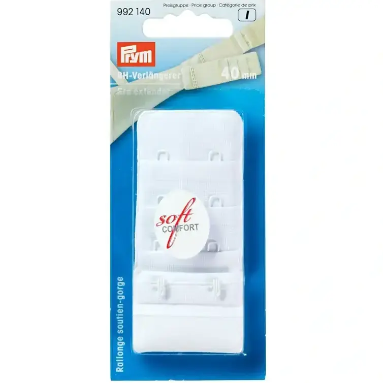 BH-Verlängerer von Prym 40mm breit mit 3×2 Haken in weiß Top-Seller