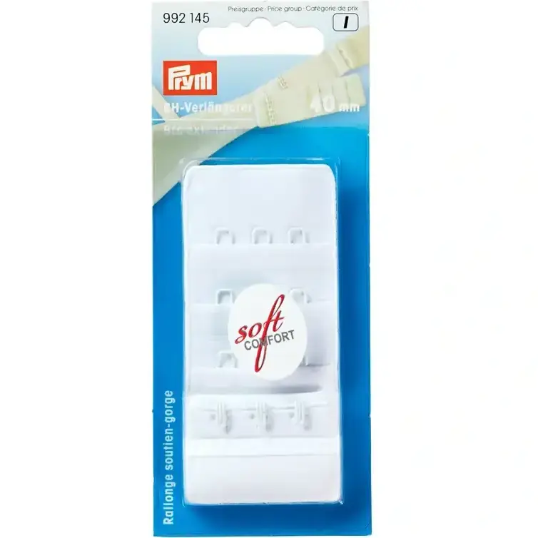Preiswert BH-Verlängerer von Prym 40mm breit mit 3×3 Haken in weiß