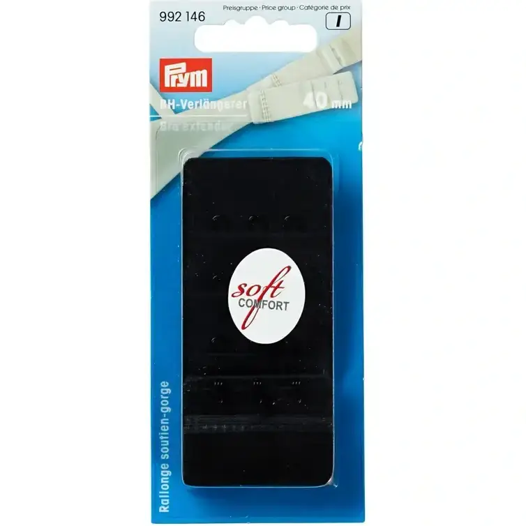 Abverkauf BH-Verlängerer von Prym 40mm breit mit 3×3 Haken in schwarz