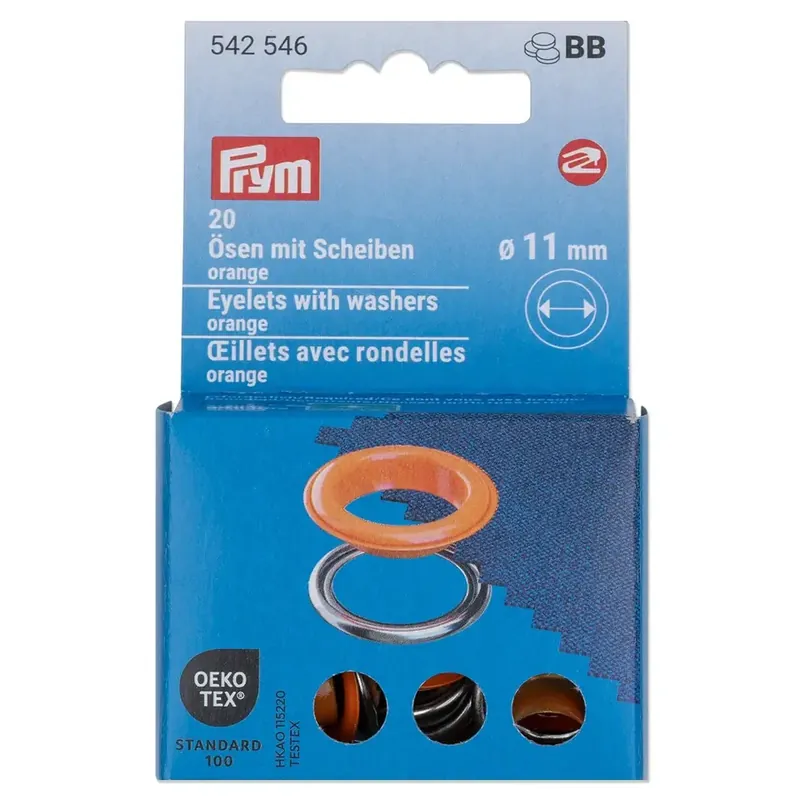 20 Ösen mit Scheiben 11mm orange – für das Prym Vario Creative Tool Neue Kollektion