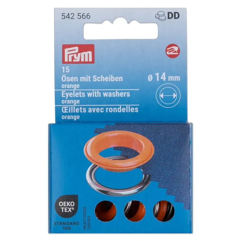 15 Ösen mit Scheiben 14mm orange – für das Prym Vario Creative Tool Bestseller