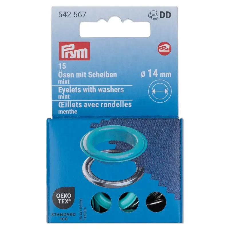 Preisreduziert 15 Ösen mit Scheiben 14mm mint – für das Prym Vario Creative Tool