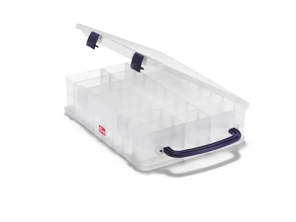 Prym Garnrollen Sortier Box mit 48 Fächern – für Garne oder Vario Creative Werkzeuge Ösen & Co Echt