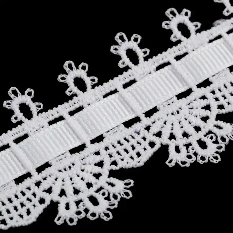 weiße Spitze mit Fädelband 35mm breit – Wäschespitze Ätzspitze Wochenendangebot