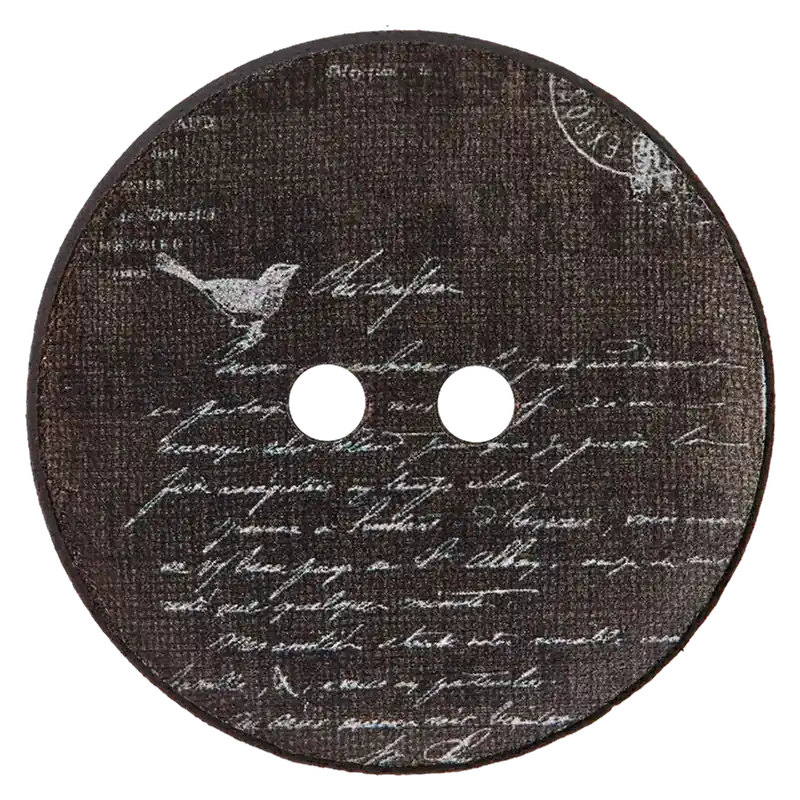 Bestseller Vintage Leder Knopf rund 30mm schwarz 2 Loch – Romantic Zierknopf