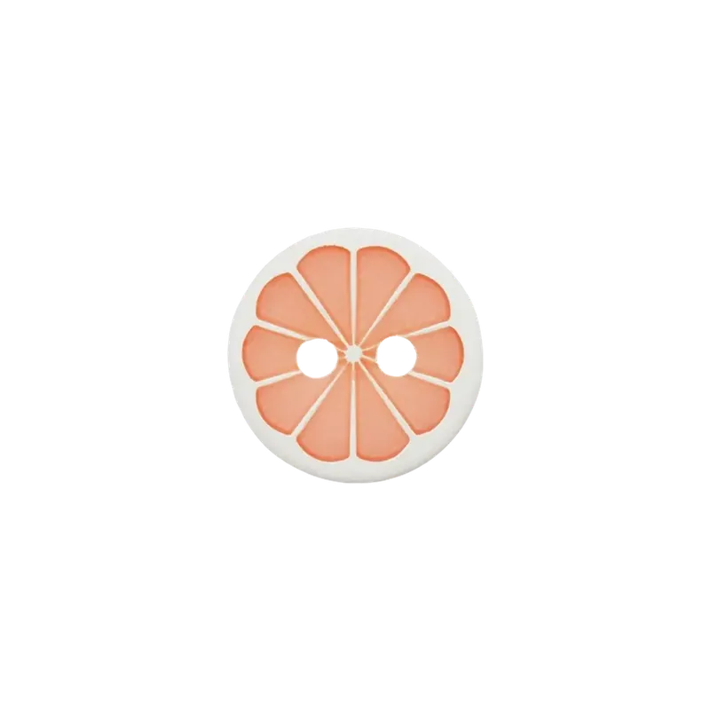Highlight Knopf Citrus pink lachs rund 11mm 2 Loch – Zierknopf Blusenknopf Kinderknopf Grapefruit Orange