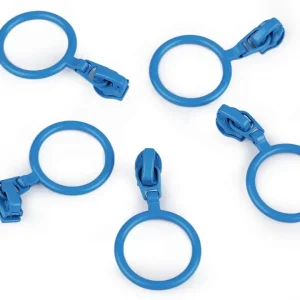 Zipper blau mit Ring für 3mm Spirale Endlosreißverschluss SR3 Neu Im Sortiment