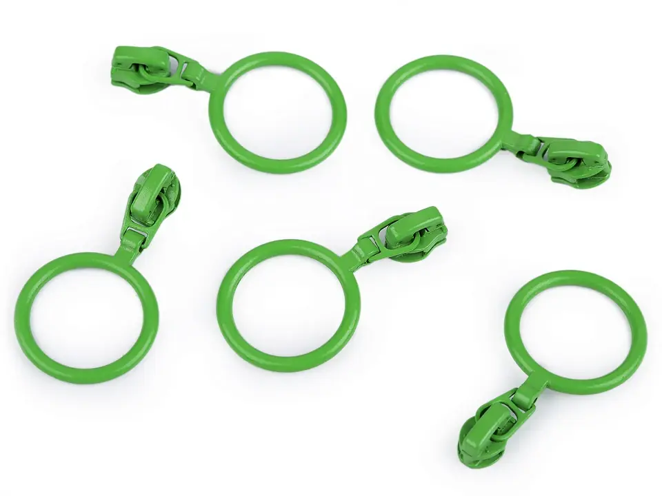 Zertifiziert Zipper grün mit Ring für 3mm Spirale Endlosreißverschluss SR3