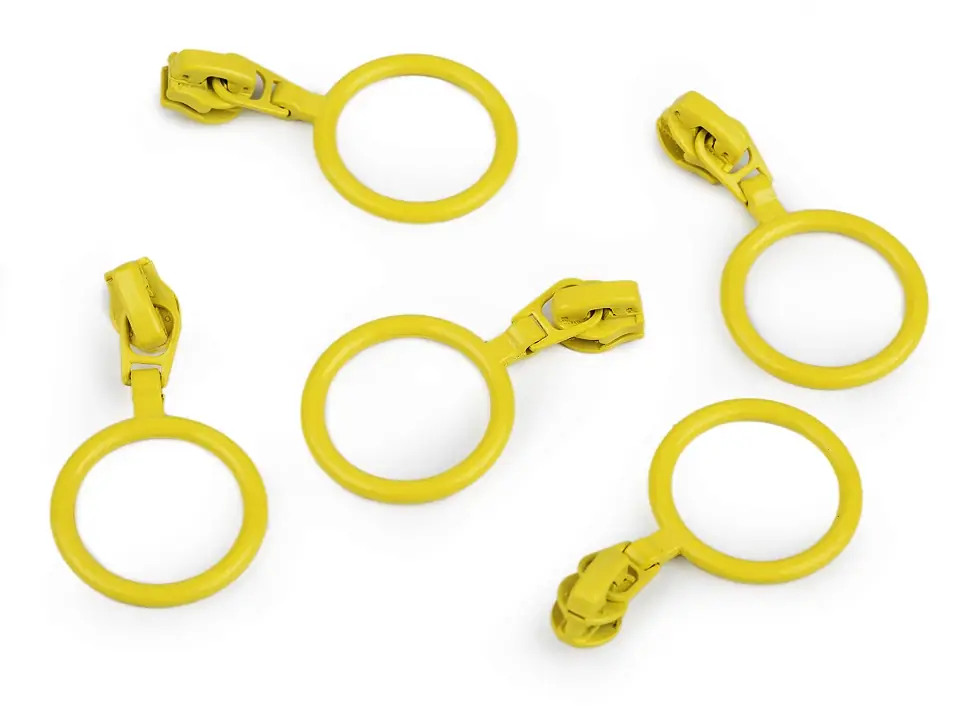 Zipper gelb mit Ring für 3mm Spirale Endlosreißverschluss SR3 Im Trend