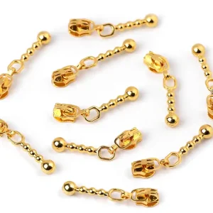 Kracherpreis Zipper Kugeln gold für 3mm Spirale Endlosreißverschluss SR3