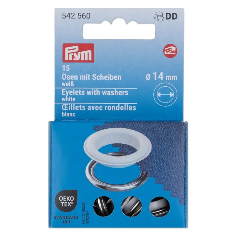 15 Ösen mit Scheiben 14mm weiß – für das Prym Vario Creative Tool Kostenloser Rückversand
