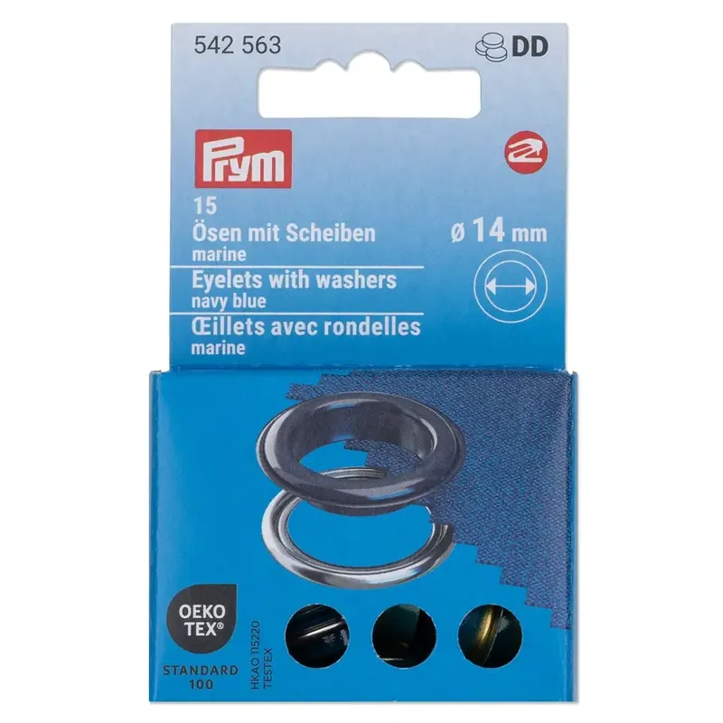 Preiswert 15 Ösen mit Scheiben 14mm navy blau – für das Prym Vario Creative Tool
